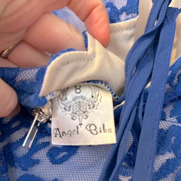 Cobalt Blue Lace Backless Bodycon Dress - Picture 3 of 3